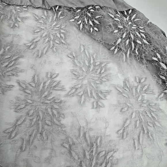 Women's Gray Lace Cardigan Size M Sheer Romantic Boho Goth Fairycore Cottagecore - Picture 7 of 8